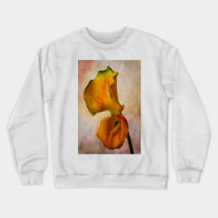 Yellow Calla Lily With Leaf Crewneck Sweatshirt